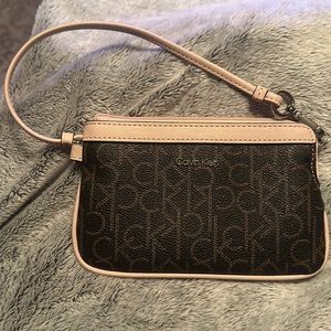 Pink/brown Calvin Klein Small Wristlet